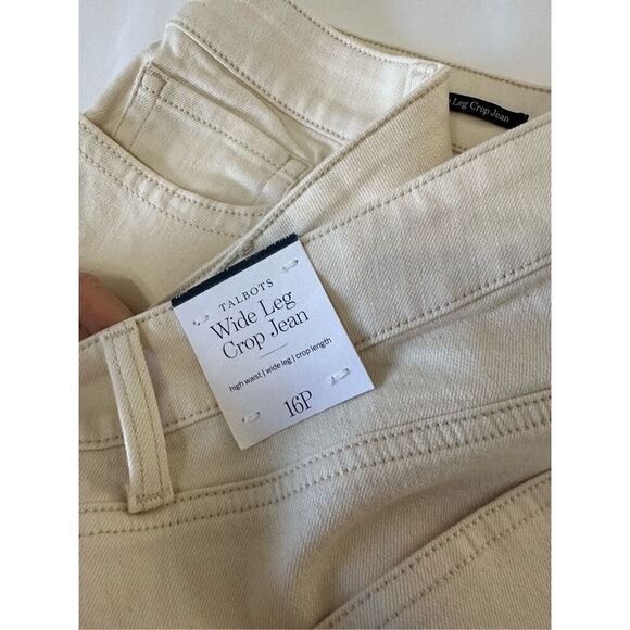 NWT Talbots High waist WIDE LEG CROP JEANS Size 16P - Picture 4 of 9